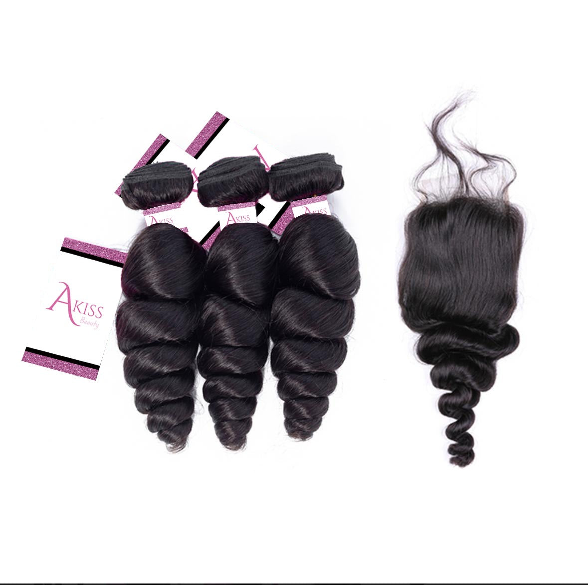 Loose Deep Wave Bundles with Closure – Soft, Shiny & 100% Virgin Human Hair | AKISS BEAUTY