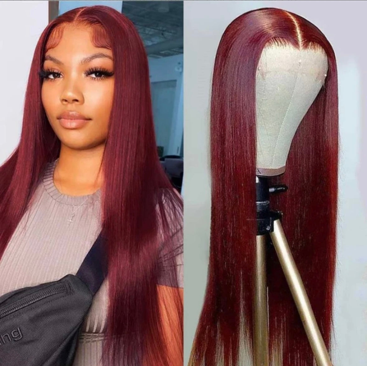 Silky Straight 99J Burgundy Lace Wig | AKISS BEAUTY