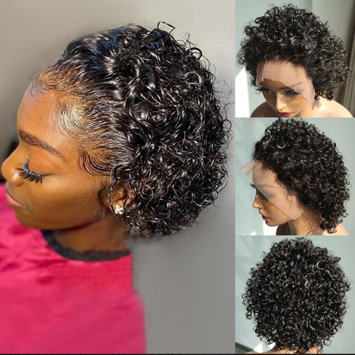Curly Pixie Haircut 13x4 HD Bob Lace Front Wig – Pre-Plucked Natural Hairline | AKISS BEAUTY