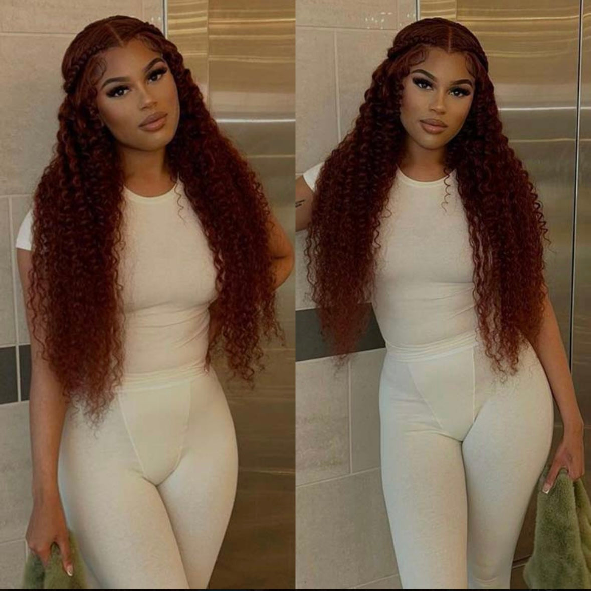 Loose Deep Wave Reddish Brown 13x4 Full Frontal Wig | AKISS BEAUTY