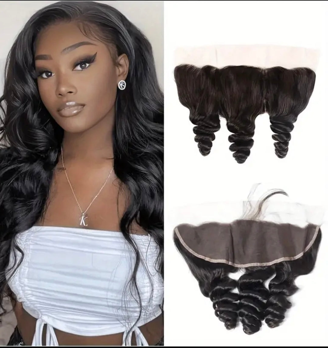Loose Wave Human Hair Bundles with Frontal 100% Virgin Hair | AKISS BEAUTY