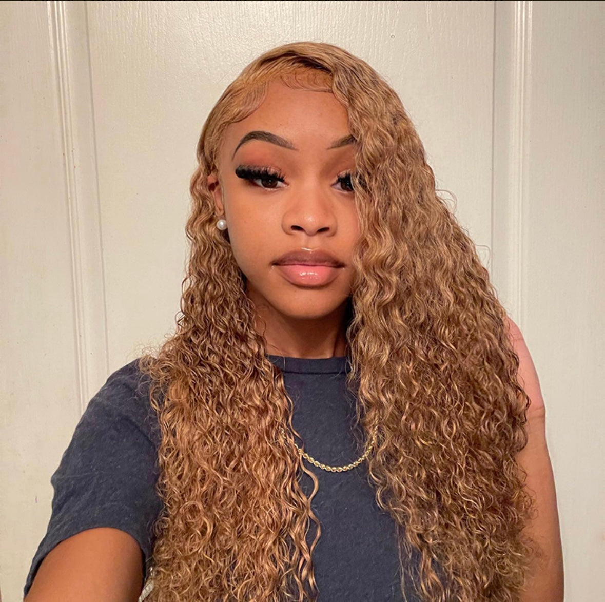 Honey Blonde Water Wave Wig – Pre-Plucked Transparent Lace 13x4 | AKISS BEAUTY