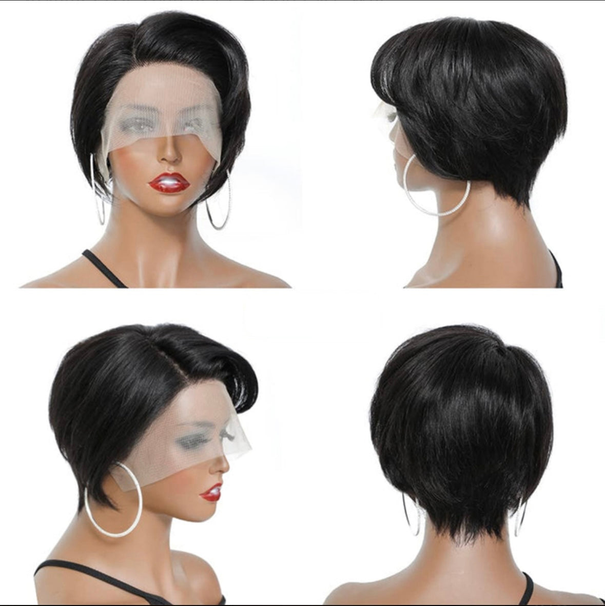 Straight Pixie Haircut 13x4 Bob Lace Wig – Pre-Bleached Knots & Natural Hairline | AKISS BEAUTY