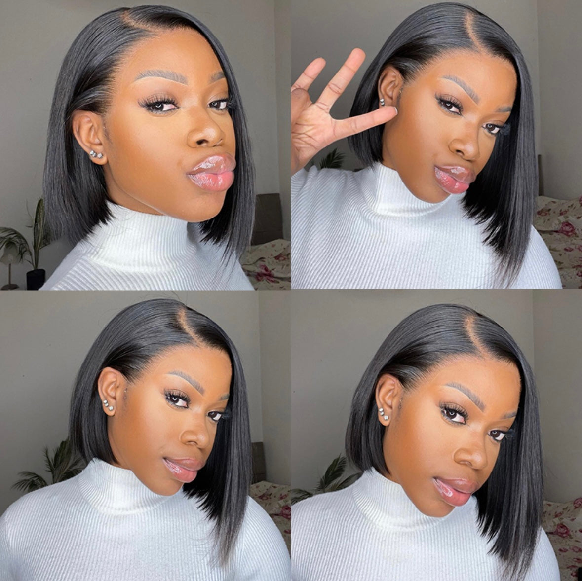 Silky Straight Bob Lace Front Wig – Pre-Bleached Knots & Natural Hairline | AKISS BEAUTY