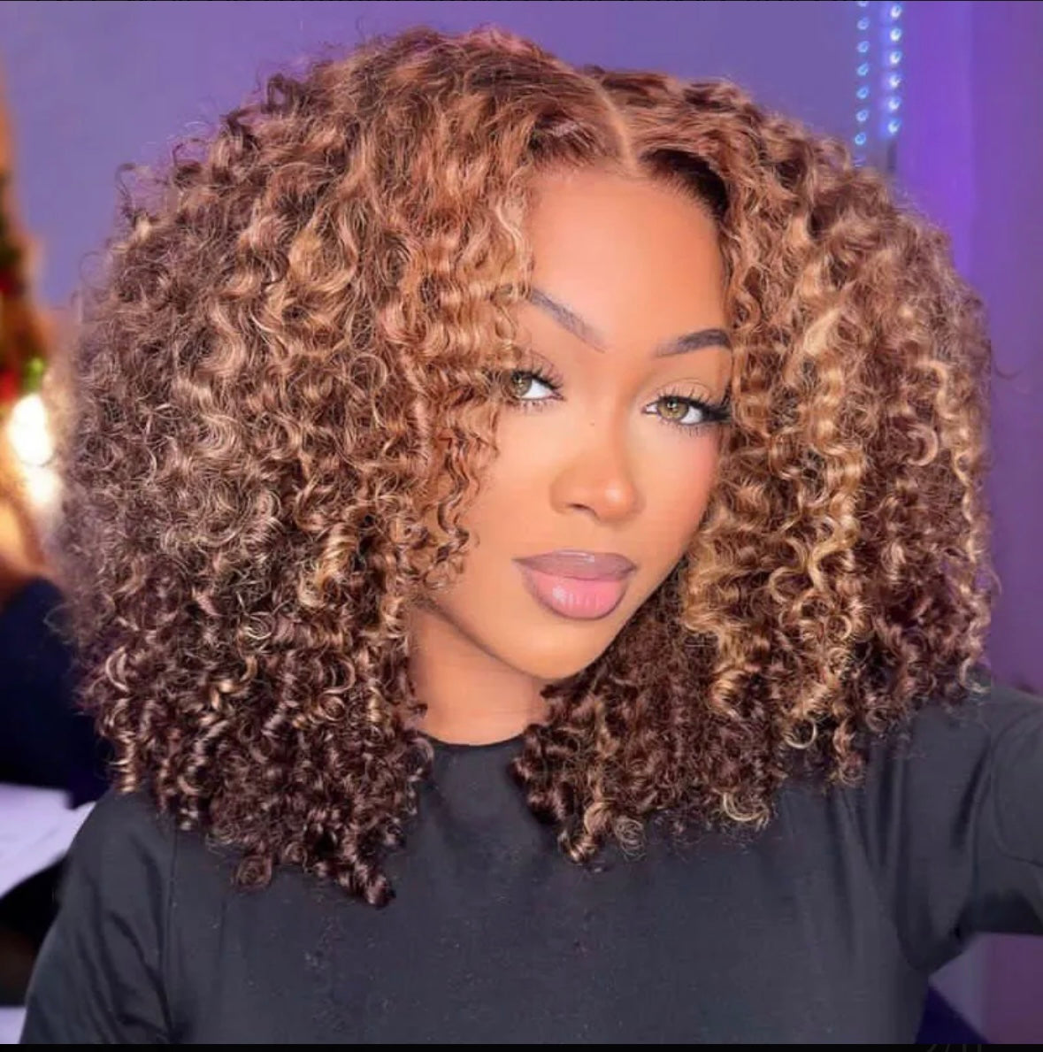 Deep Curly Highlight Brown Wig | AKISS BEAUTY