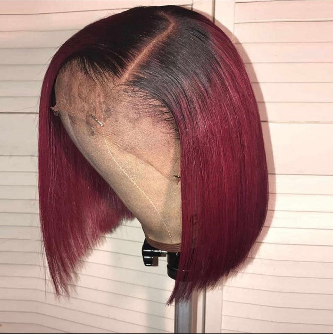 Burgundy 99J Straight Bob Wig | 100% Human Hair Lace Wig โ AKISS BEAUTY