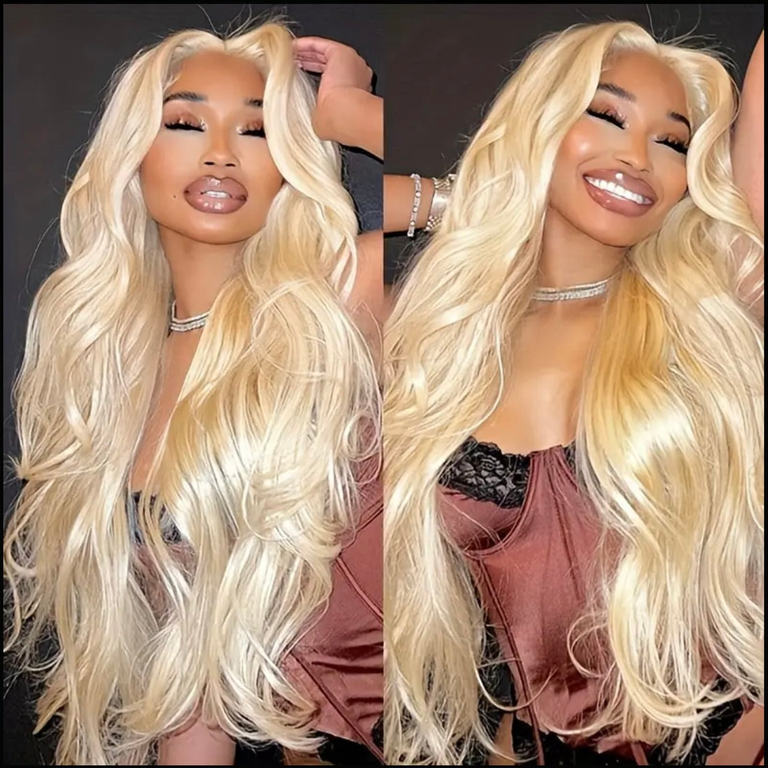 613 Blonde Straight Bundles with Frontal β 100% Virgin Human Hair / AKISS BEAUTY
