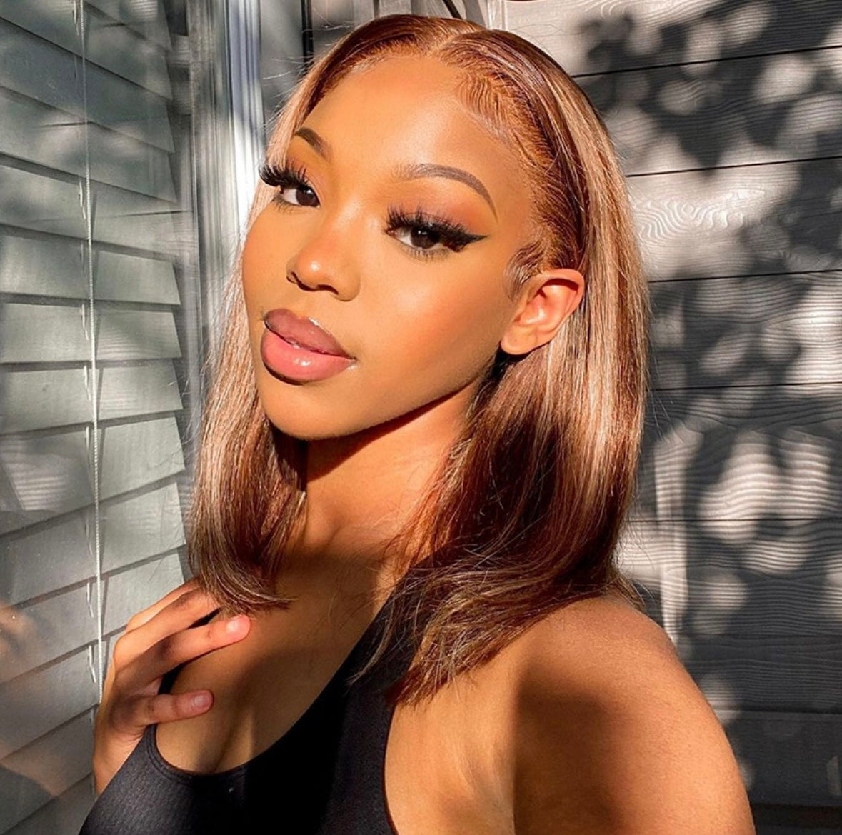 Highlight Straight Bob Lace Front Human Hair Wig Pre Plucked | AKISS BEAUTY