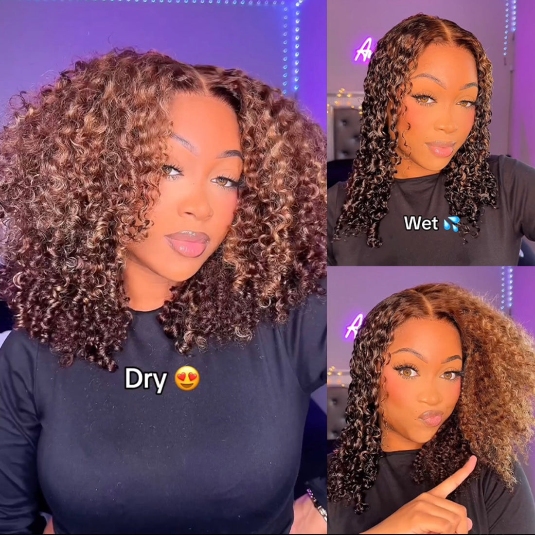 Deep Curly Highlight Brown Wig | AKISS BEAUTY