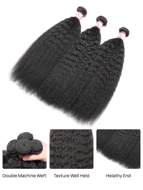 Kinky Straight / Yaki Straight Bundle Deal | 100% Virgin Hair β AKISS BEAUTY