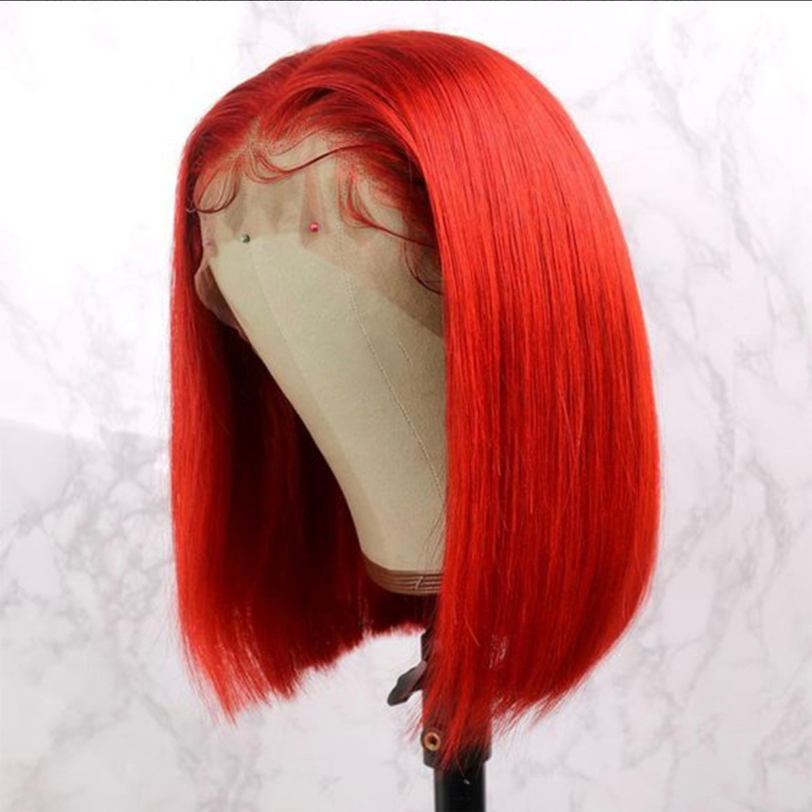 Cherry Red Straight Short Bob Lace Wig | AKISS BEAUTY
