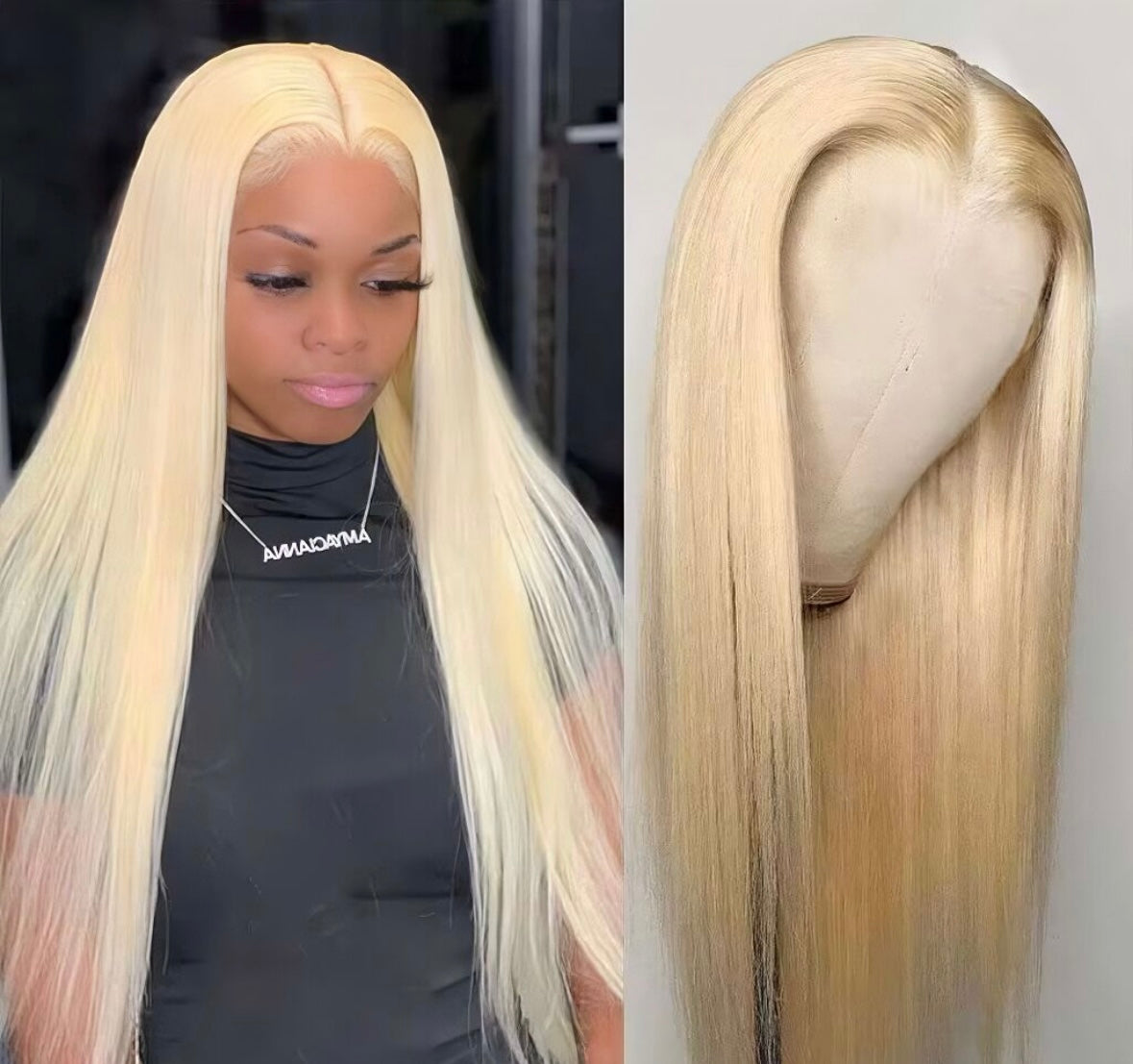 Perruque Lace Front 13x4 Cheveux Raides Blonds 613 – 100% Cheveux Humains