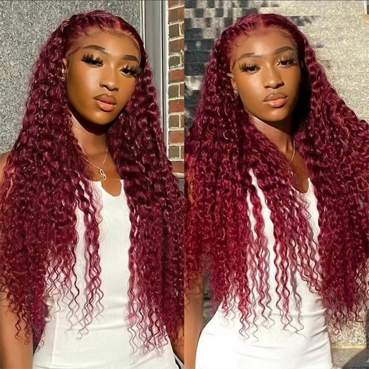 Burgundy 99J Deep Curly Lace Front Wig | AKISS BEAUTY