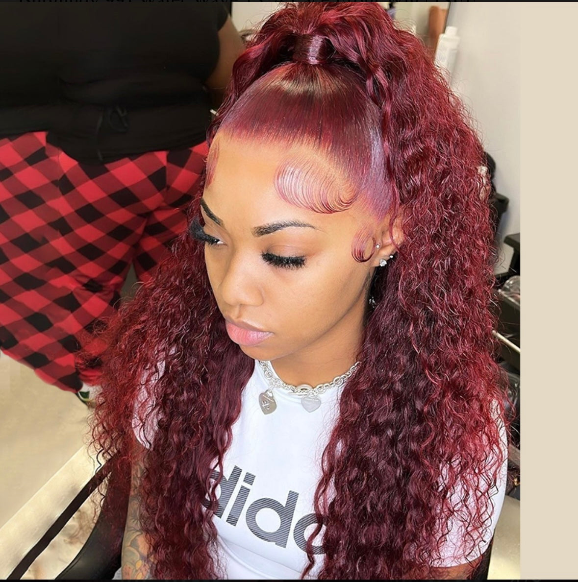 Burgundy 99J Deep Curly Lace Front Wig | AKISS BEAUTY