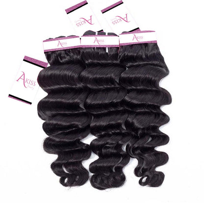 Hollywood Wave Bundles with Closure Deal – 100% Virgin Human Hair / AKISS BEAUTY