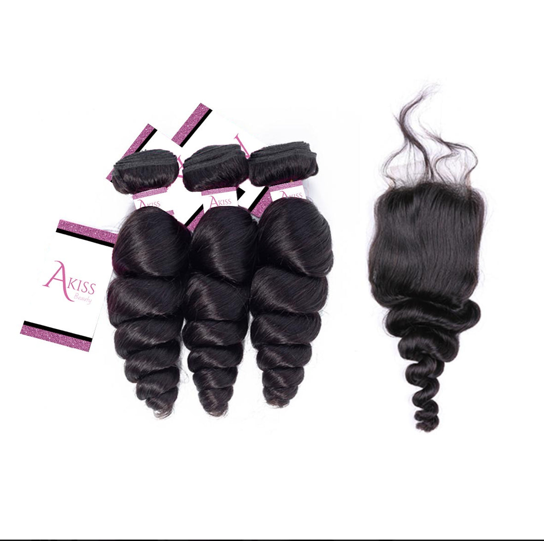 Loose Deep Wave Bundles with Closure – Soft, Shiny &amp; 100% Virgin Human Hair | AKISS BEAUTY