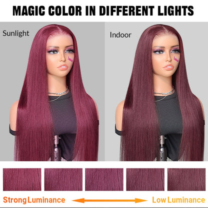 Silky Straight 99J Burgundy Lace Wig | AKISS BEAUTY