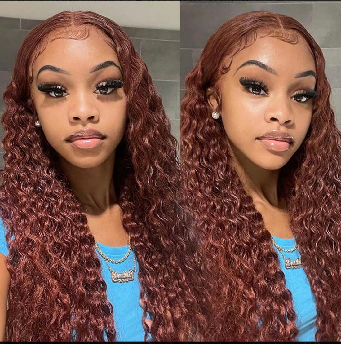 Loose Deep Wave Reddish Brown 13x4 Full Frontal Wig | AKISS BEAUTY