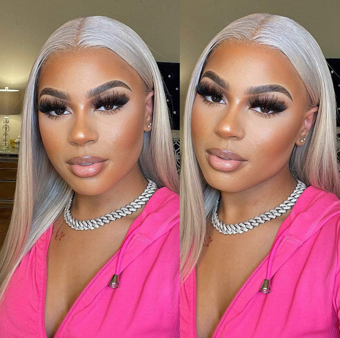 Grey Color Straight Lace Front Wig | AKISS BEAUTY