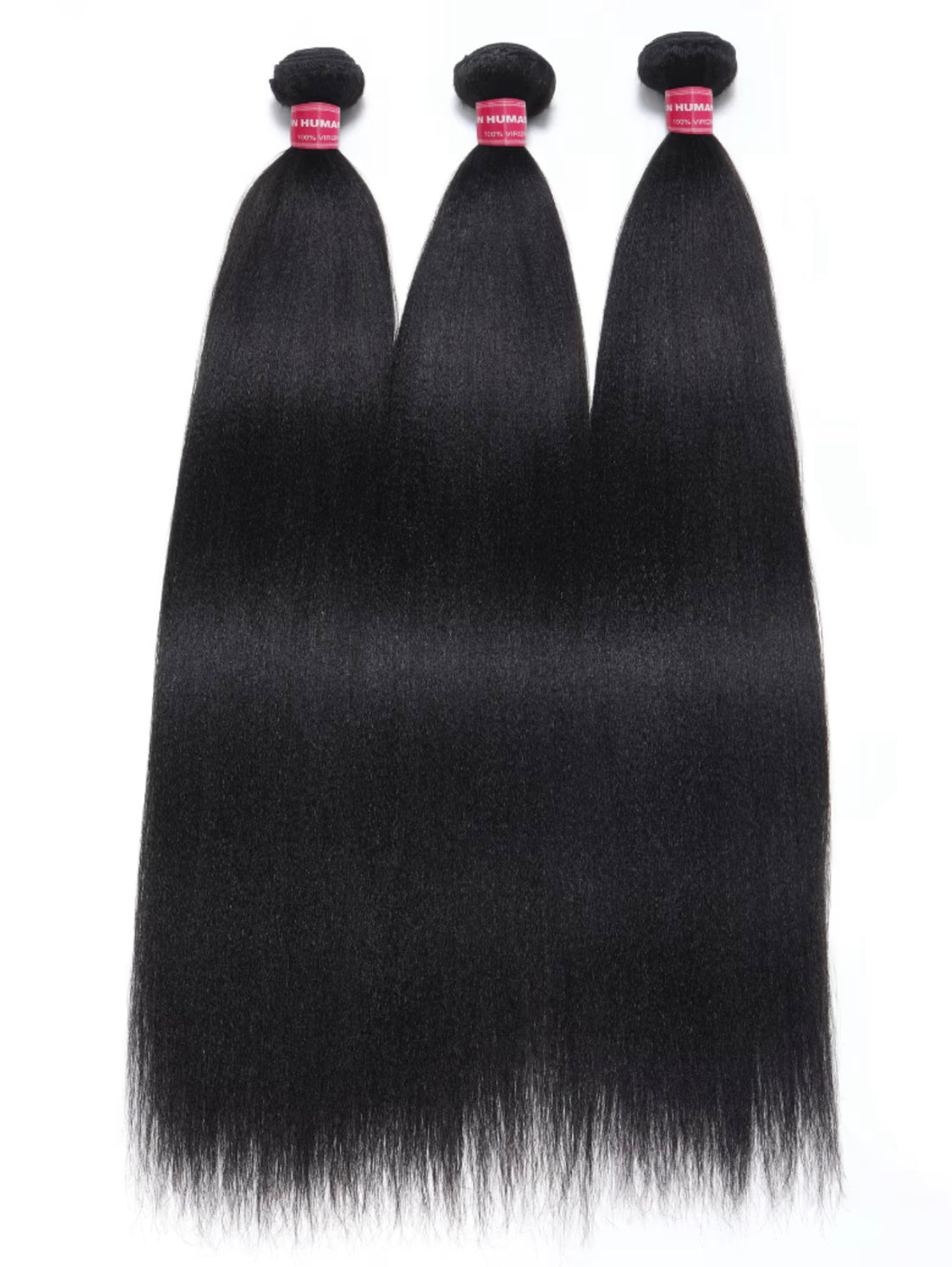 Kinky Straight /Yaki Straight Hair Bundles – 100% Human Hair