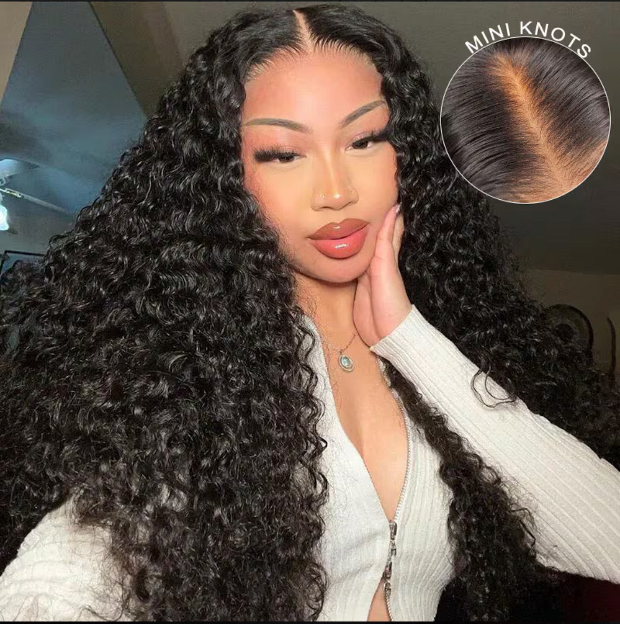 Deep Wave M-Cap 9x6 Pre-Bleached Tiny Knots Wear &amp; Go Glue-less Wig | AKISS BEAUTY