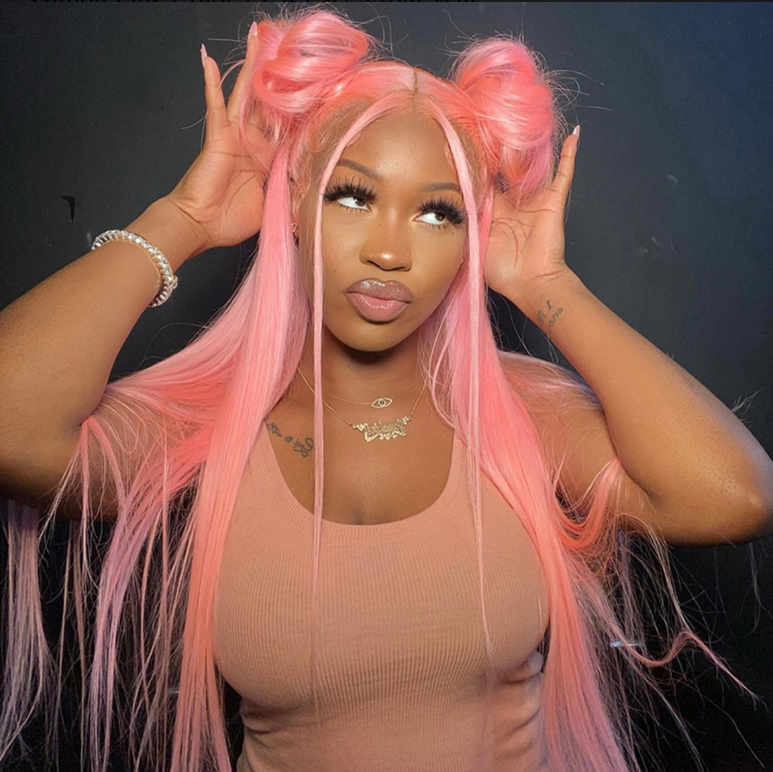 Salmon Pink Color 13x4 Lace Front Wig | AKISS BEAUTY