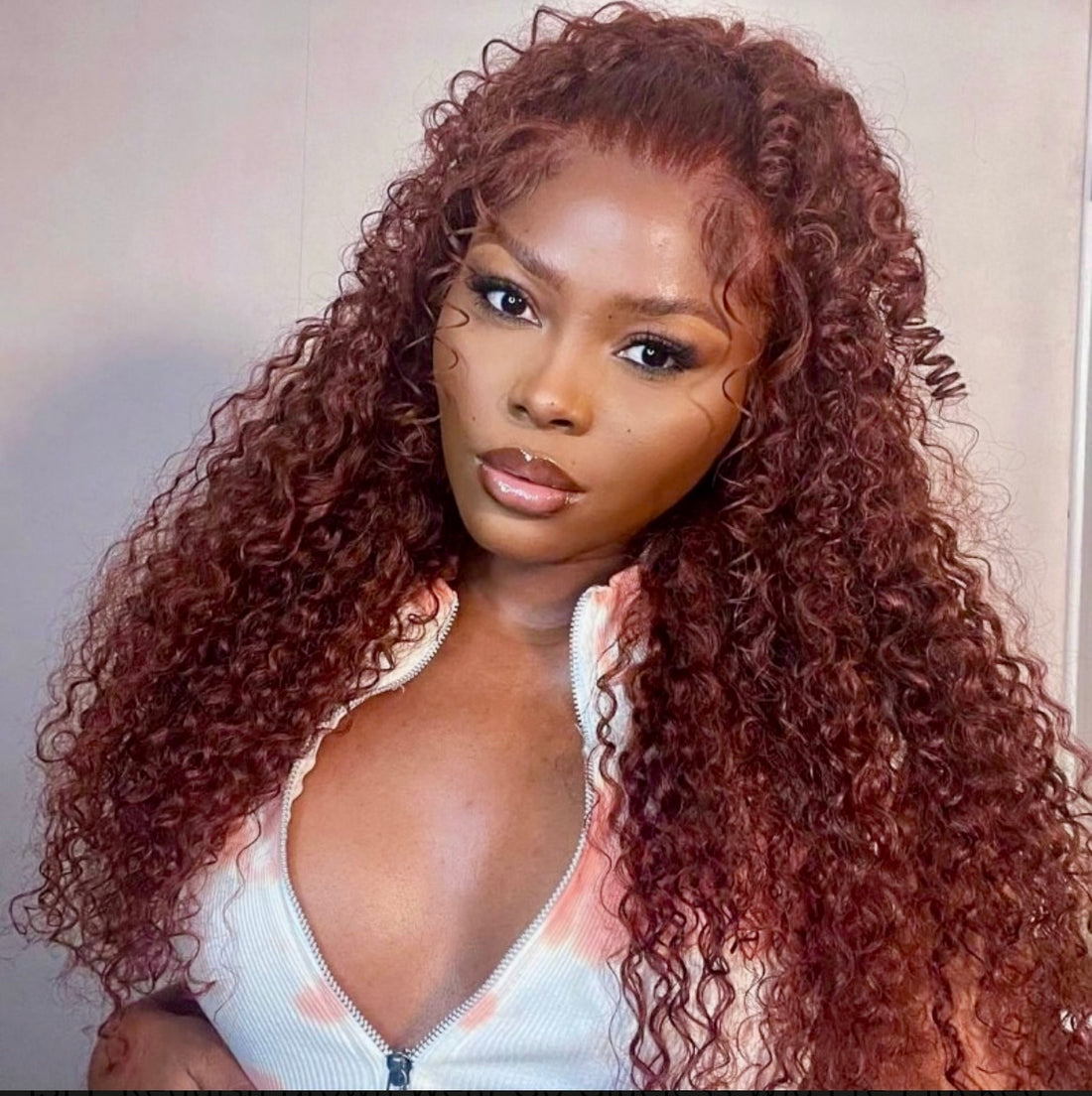 Deep Curly Reddish Brown Lace Wig | AKISS BEAUTY