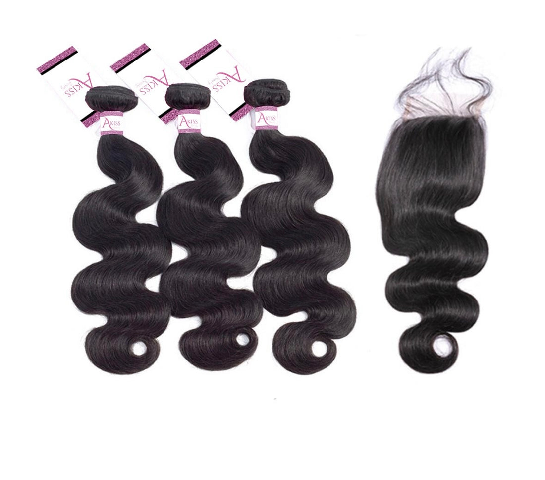 Body Wave Bundles with Closure | 10A Grade 100% Human Virgin Hair – AKISS BEAUTY