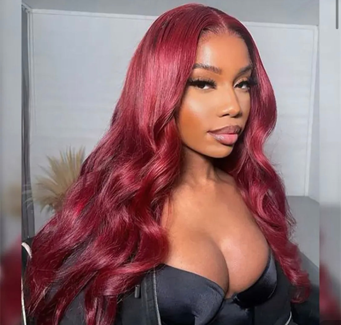 99J Burgundy Body Wave Glueless Wig โ 100% Human Hair