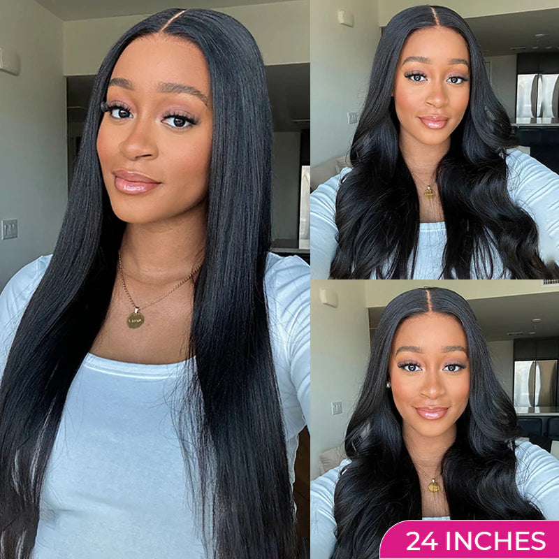 Yaki Straight &amp; Kinky Straight Glueless Wig – Pre-Bleached Tiny Knots | AKISS BEAUTY