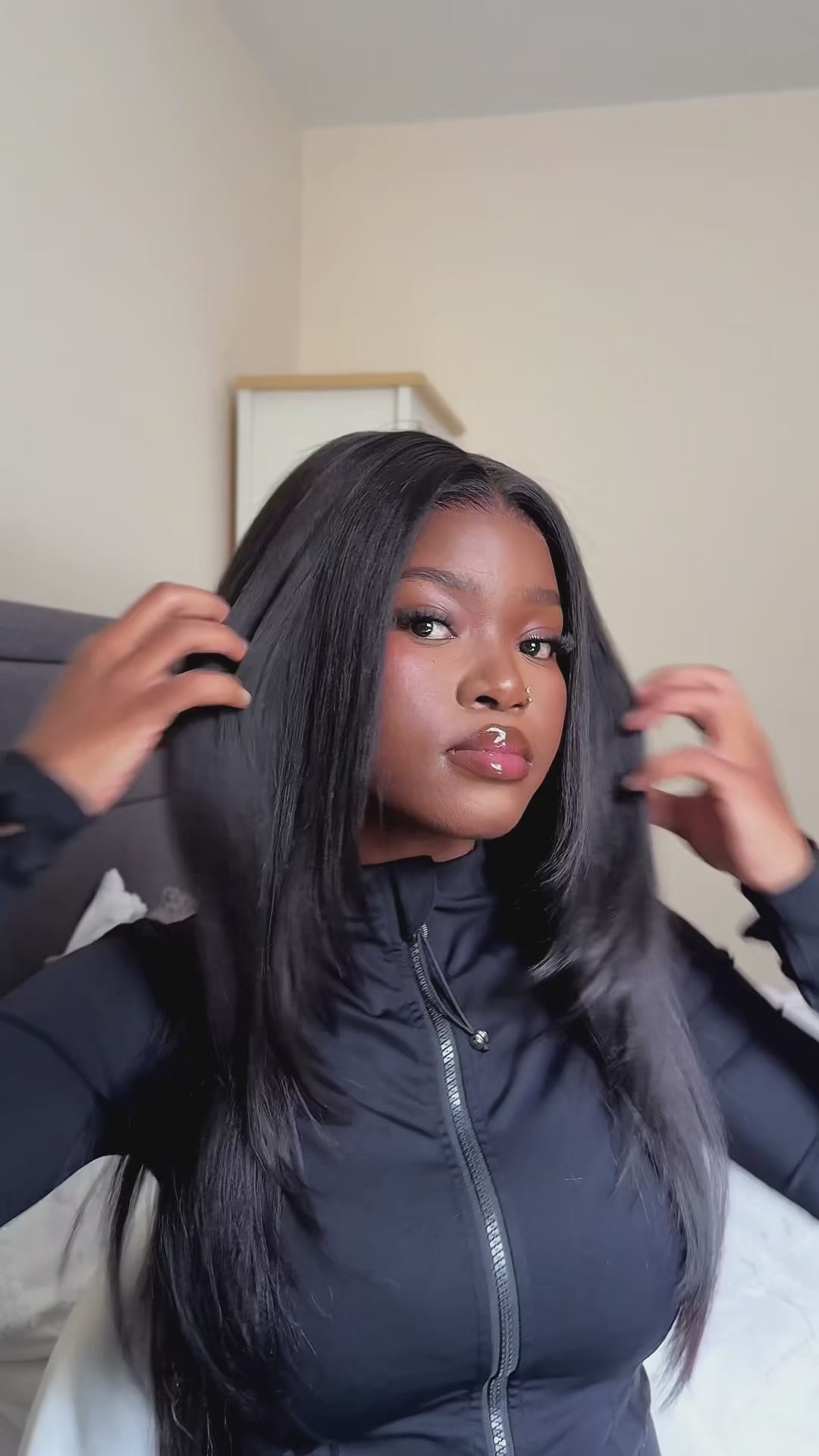 Perruque sans colle Kinky &amp; Yaki Lisse – 100% Cheveux Humains