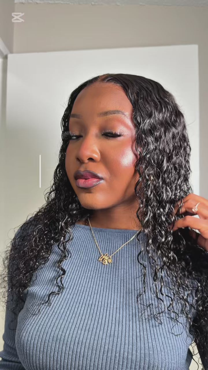 Perruque sans colle Water Wave – 100 % cheveux humains